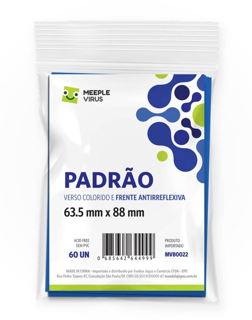 Sleeves PADRÃO AZUL 63.5 x 88mm-0