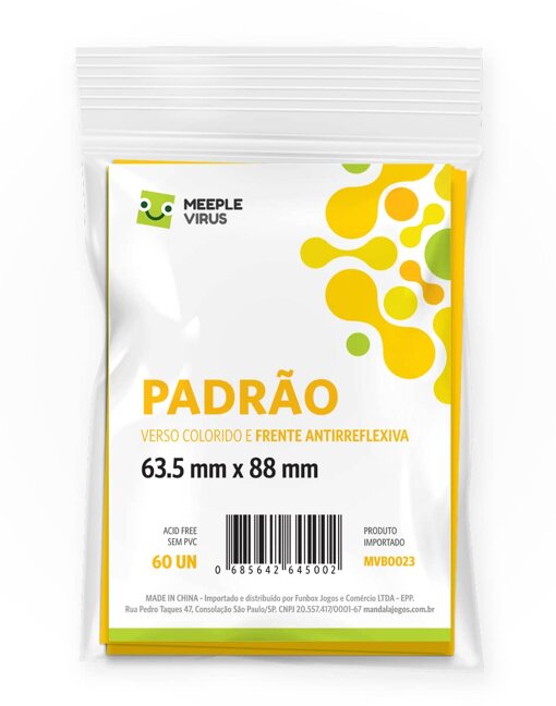 Sleeves PADRÃO AMARELO 63.5 x 88mm-0
