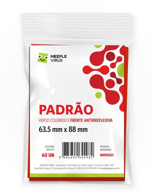 Sleeves PADRÃO VERMELHO 63.5 x 88mm-0