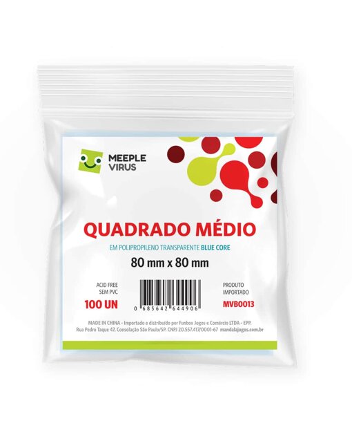 Sleeves QUADRADO MÉDIO 80x 80mm (Blue Core)-0