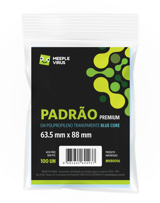 Sleeves PADRÃO PREMIUM 63.5 x 88 mm (Blue Core)-0